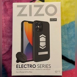 new case for iphone 12 pro max, black color, comes with a magnet for the car.